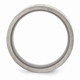 Stainless Steel Matte Black Wedding Band with Natural Diamond Accent